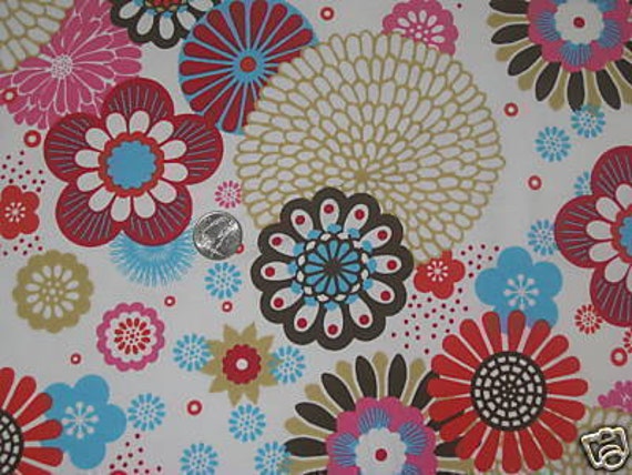 Euro Asian Floral Cotton Lycra Knit fabric