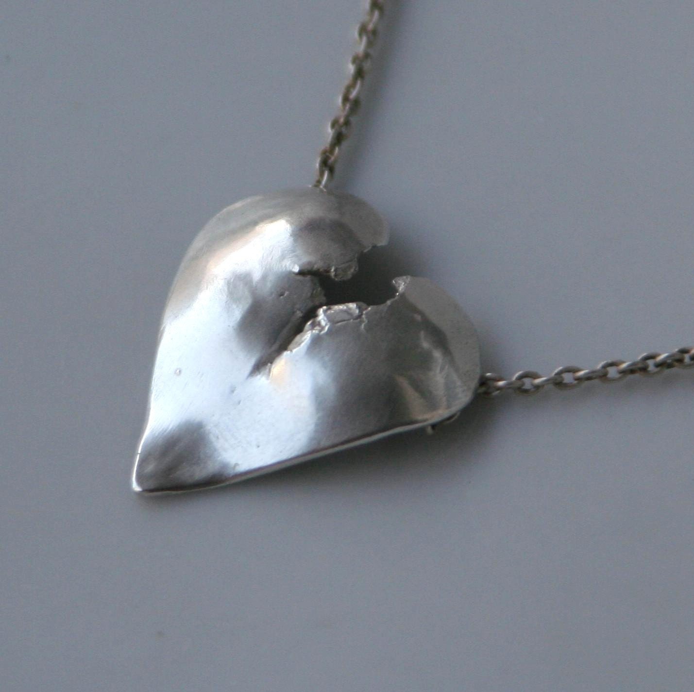 Broken Heart Necklace or Pendant in Sterling by BeatrizFortes