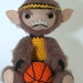 Teen Wolfy amigurumi werewolf figure with Basketball