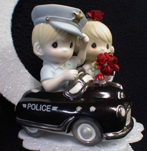 POLICE car Wedding CAKE TOPPER Policeman w/ Precious Moments