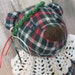 Embellished Gund Holiday Bear Red and Green Plaid Vintage Gund Bear for Christmas Decoration