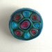 Textile brooch pink blue green - Handmade textile jewelry OOAK ready to ship