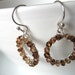 Fall Hoop earrings with brown swarovski crystals and sterling silver - earth tones jewelry