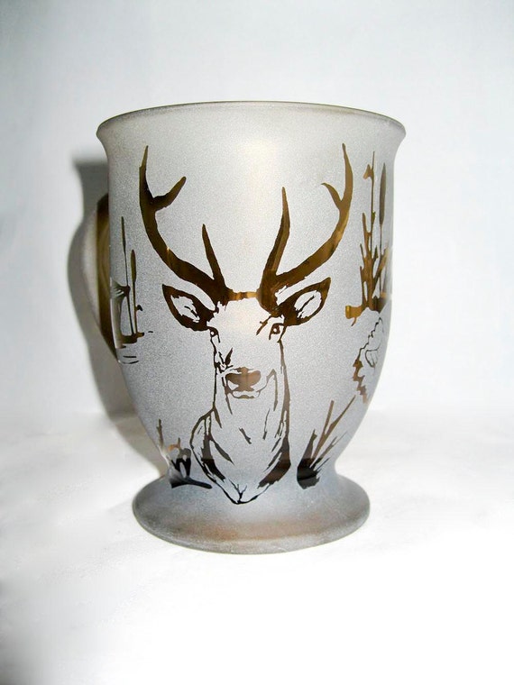 Personalized Hunting Etched Glass Coffee Mug by BeedazzledDesigns
