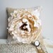 Burlap and Lace Ring Bearer Pillow with Ivory Peony