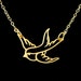 Swallow Bird Pendant Necklace in Gold