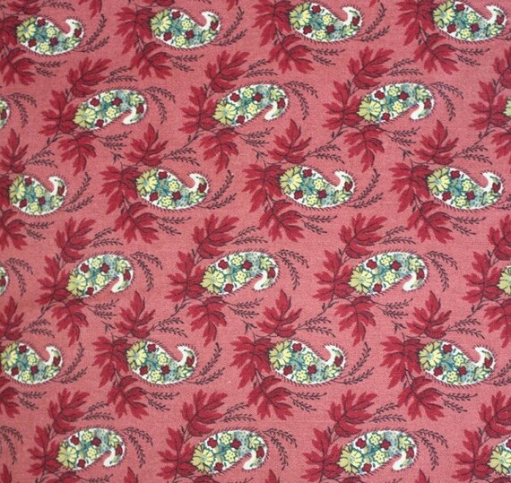 Waverly Red with Paisley Fabric. French Country Decorating. 2