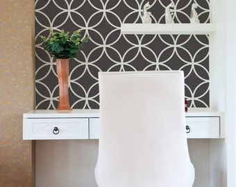 Moroccan Wall Stencil Endless Circle Lattice Stencil as Featured in Better Homes and Gardens