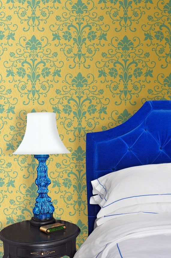 Damask Wall Stencil Elegancia Allover Stencil for Lovely
