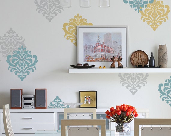 Stencil Art For Walls wall art motif stencil fun ornamental flower for diy wall Stencil Art For Walls wall art motif stencil fun ornamental flower for diy wall