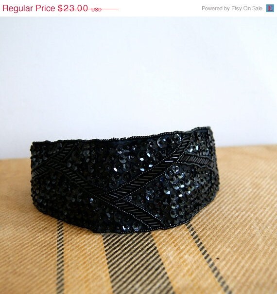 black sequin sash belt