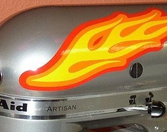 Kitchenaid Appliance Mixer Flames 3 color custom decorative decals or for helmet