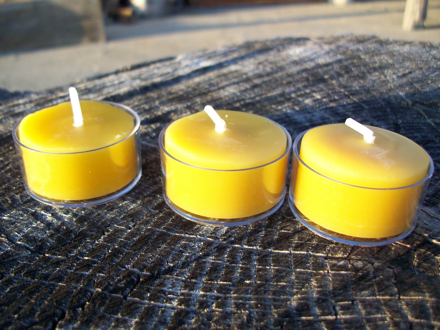 Beeswax Candles Set of 12 Natural Beeswax Tea Lights in clear