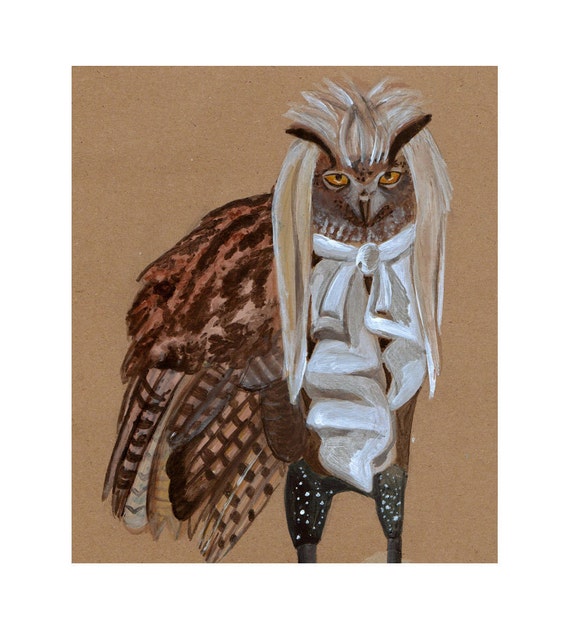 Labyrinth Owl print by lizzyjlee on Etsy
