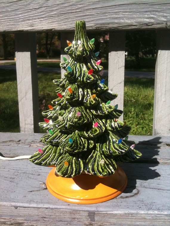 Items similar to Vintage Ceramic Light-up Christmas Tree on Etsy