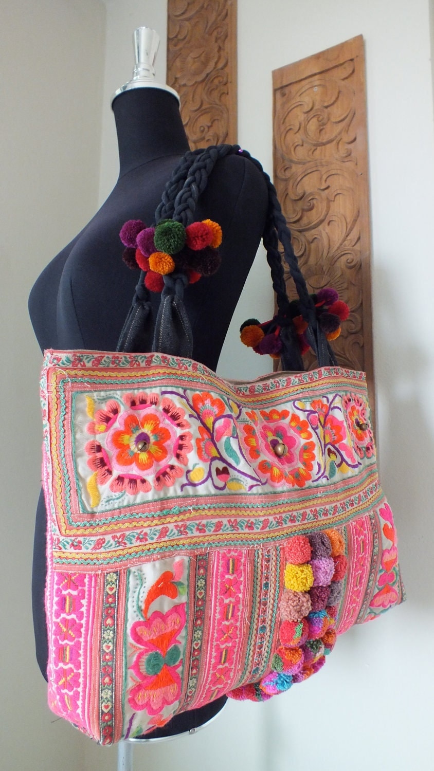 Ethnic handmade bag vintage fabric-bohemian bags and purses