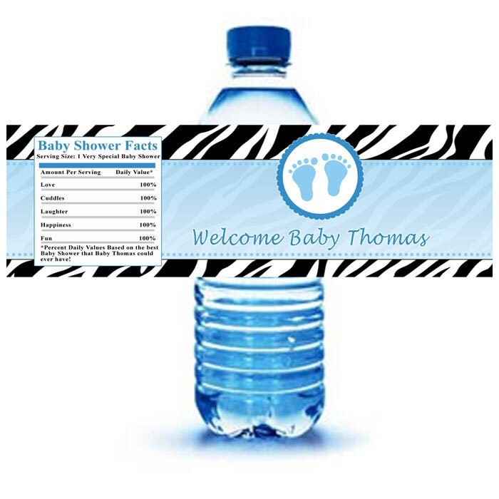 Printable Personalized Zebra Feets Water Bottle Labels Printable Personalized Zebra Feets Water Bottle Labels