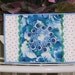 Fabric Postcard Embroidered Quilted Blue Flower Wreath 4x6 in