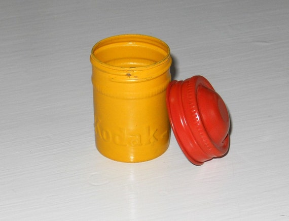 Vintage Kodak Film Canister yellow and orange by NellieFellow