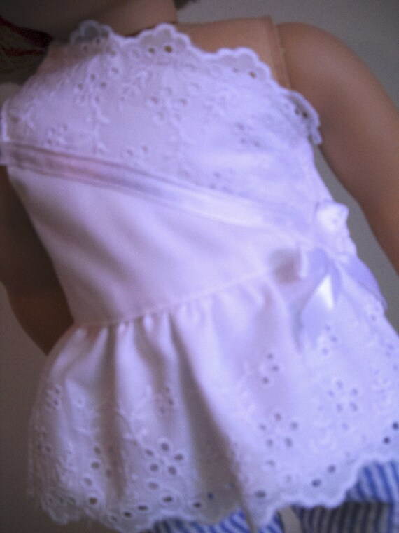 white eyelet pants