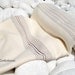 Turkishtowel-Very Soft-High Quality,Hand Woven,Bamboo,Cotton,Silk mixed,Bath,Beach,Spa Towel or Sarong-Brown Stripes on Natural Cream