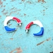 70s RED WHITE and BLUE Vintage Earrings.....retro accessories. july 4th. celebrate. vintage jewelry. costume jewelry. fun