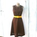 70s MOD Vintage Lady Carol 2 Piece Dress Jacket Set.....small to medium....mod. striped. lady carol. brown. classic. twiggy