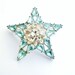 Vintage Signed "Ora" Aqua Star Brooch