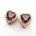 Vintage Purple Heart Earrings by Leru