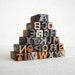 A to Z - 26 Vintage Letterpress Mini Wooden and Plastic Letters- Fusion Collection - Micro Series - LW22