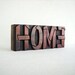 HOME -4 Vintage Designer Letterpress Wood Type Collection, 2" High - LW84