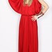 15% OFF Vintage 70s Dramatic, Red, Greek Goddess Dress, cupon: take15off