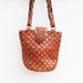 Vintage Leather Woven Bucket Bag w/ Round Bottom