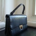 Navy Blue 1960's Faux Leather Handbag