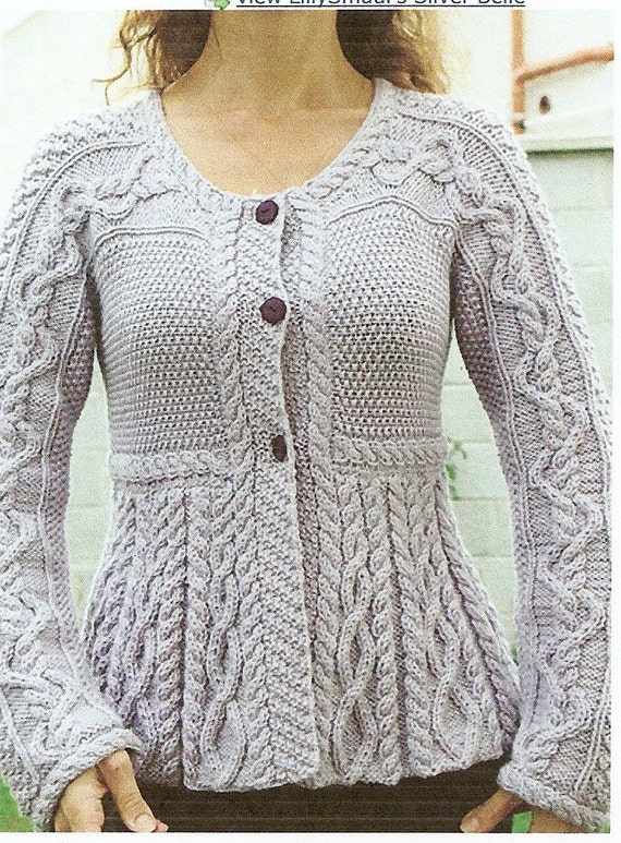 Cable & Seed Stitch Cardigan Sweater Made to Order With or