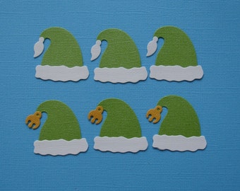 6 Elf Hat Die Cuts for Scrapbooking Cards and Paper Crafts Embellishment Santa Christmas Xmas