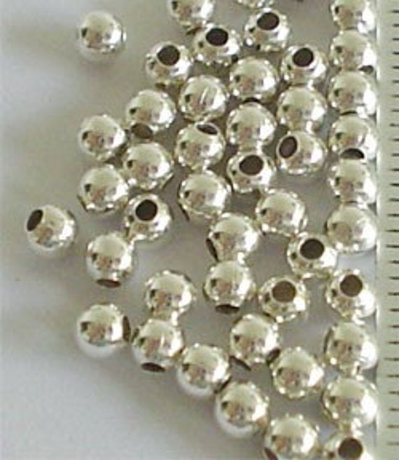 50 of 925 Sterling Silver Seed Beads 3 mm. :th0173