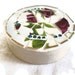 Round Paperweight mosaic on marble purple rose turquoise beads