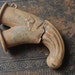 Antique brass gun powder horn, case flask