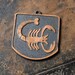 Vintage metal pendant, charm, key fob. Astrological sign Scorpio