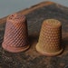 Set of 2 Vintage brass thimble, dark patina