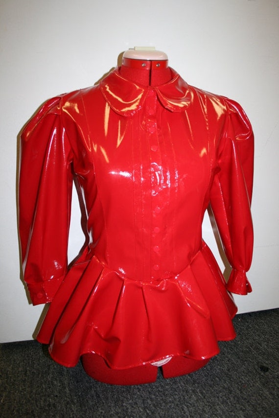 Red PVC Artifice Gothic Polygamist Wife dress by ArtificeClothing