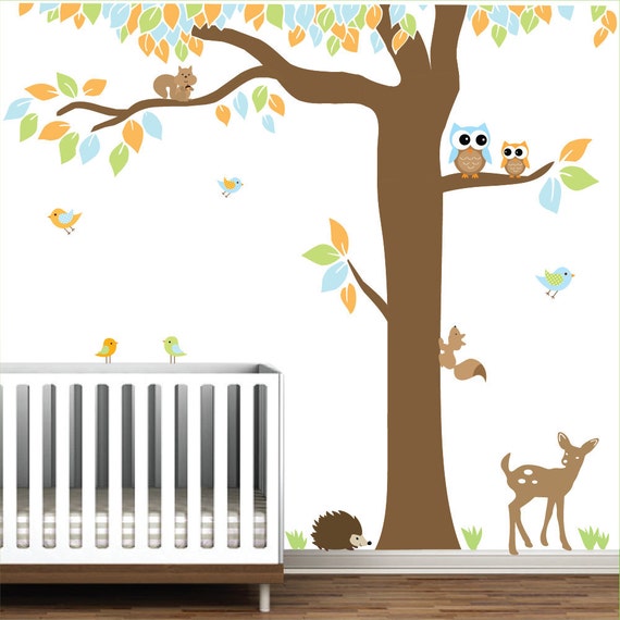 Vinyl Wall Decal Nursery Wall VinylForest with animals