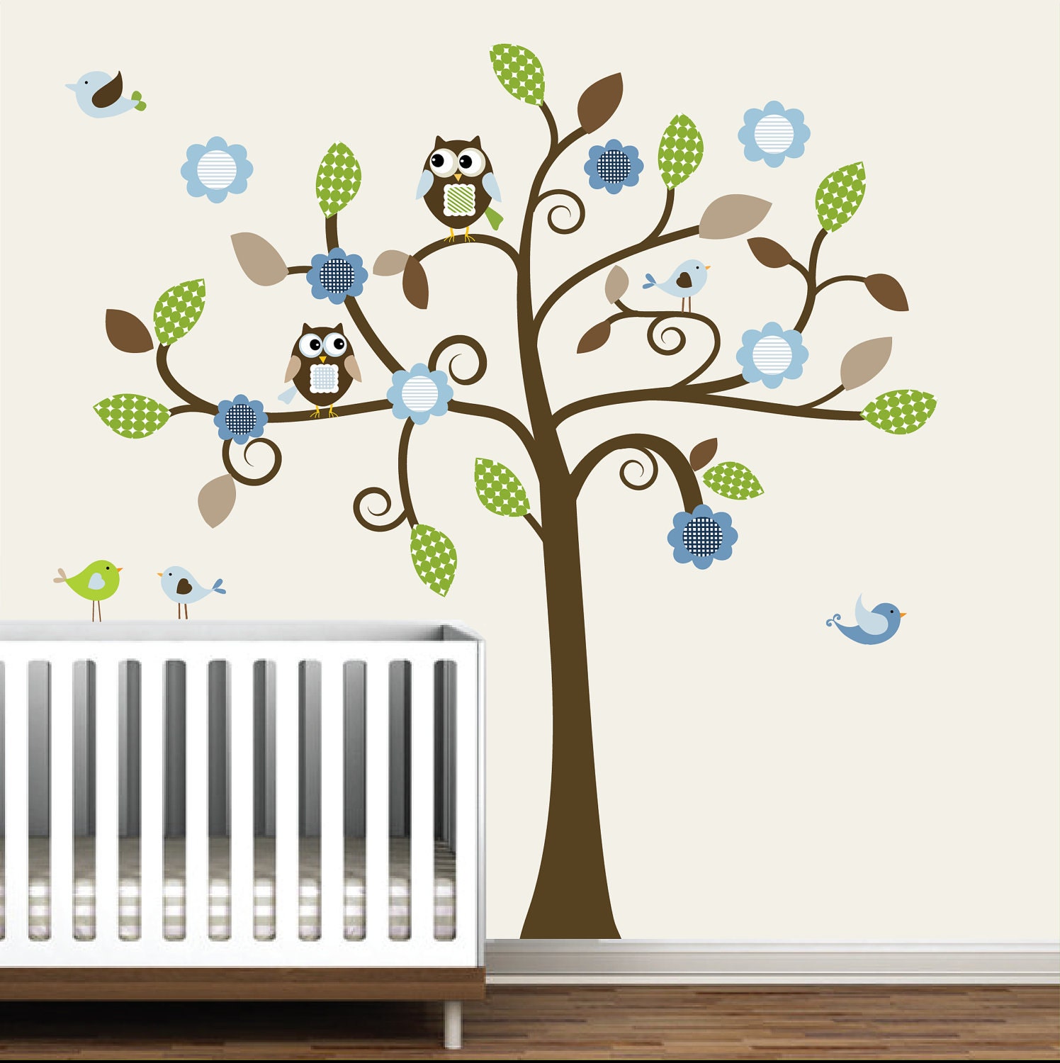 Tree Decal Tree Stickers Nursery DecalsOwls Birds by Modernwalls