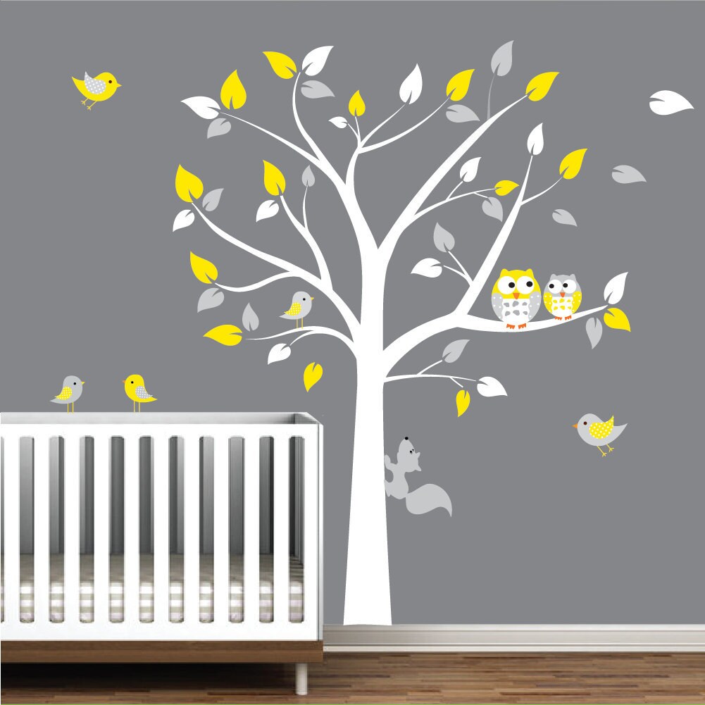 Children Wall Decals Vinyl wall decal Tree with OwlsVinyl