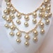 Pearl Necklace - The "Caroline" - Gold & Pearl 2 Strand Necklace -Inspired by the "2 Broke Girls" TV Show- Bib, Choker, Bridal, Prom, Formal