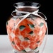 Hand Painted Apricot Flowered Vase