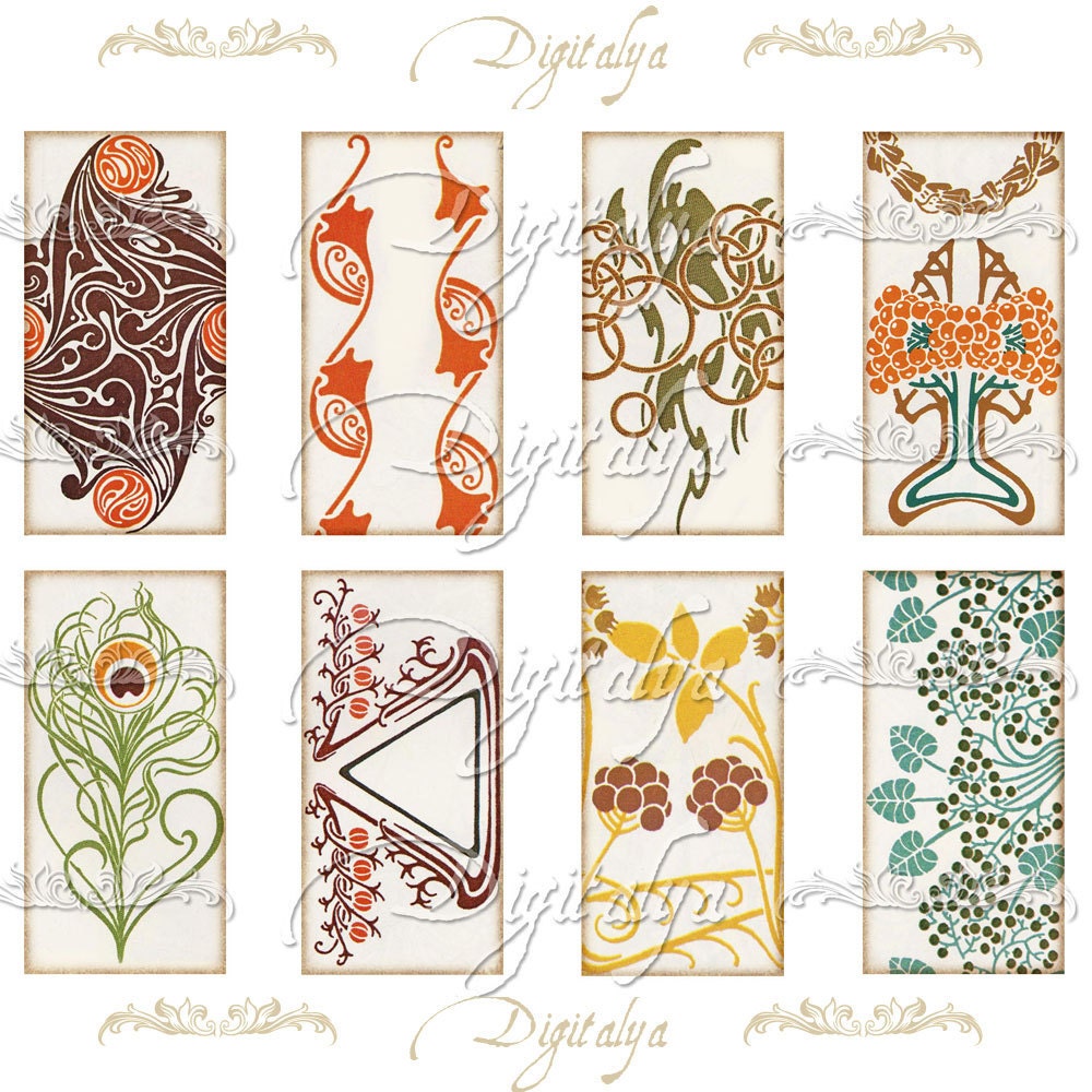 Download Art Deco Motifs 5 Digital Collage Sheet with 1920s deco