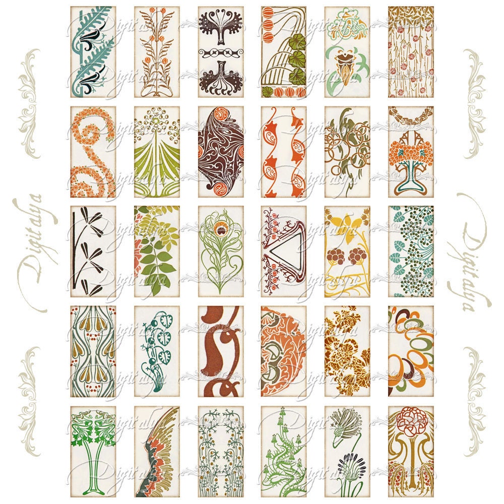 Download Art Deco Motifs 5 Digital Collage Sheet with 1920s deco