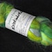 Hand Painted Mohair Roving in Greens with Yellow and Blue